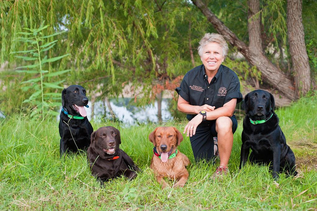Debra Lee at RAVE Retrievers with a sporting dog
